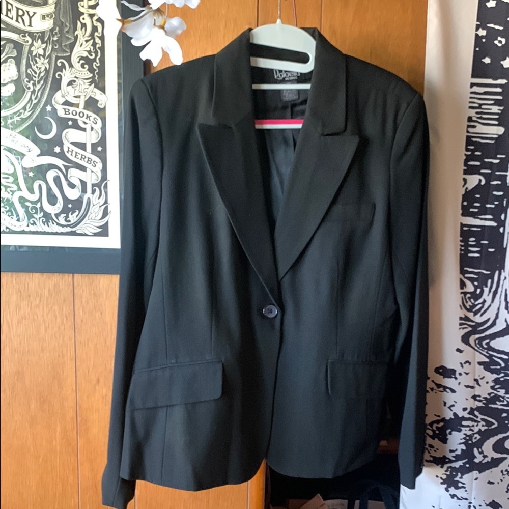 Rafaella Black Blazer 12P Classic Single Button Closure Lined